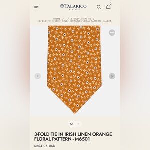 Talarico Orange Floral Men's Tie